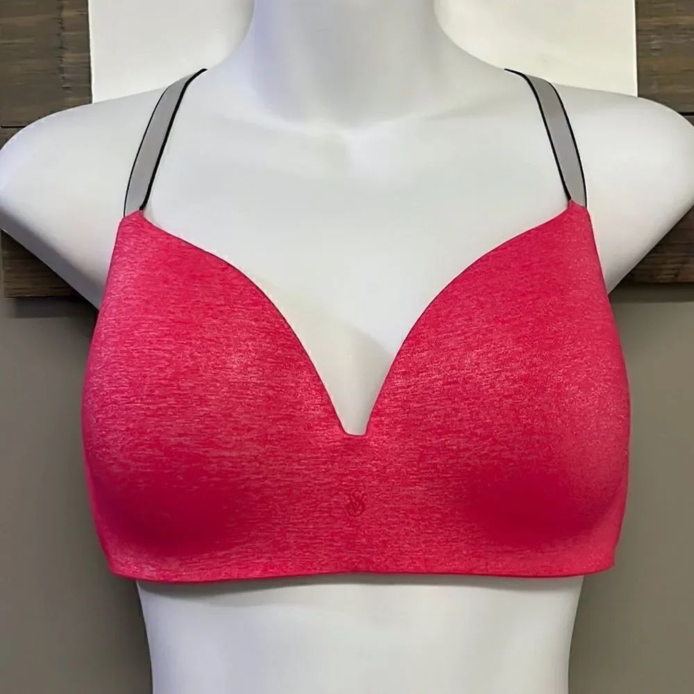 Victoria’s Secret Heather Pink, Black, Gray Adjustable Strap Convertible Bra-34D